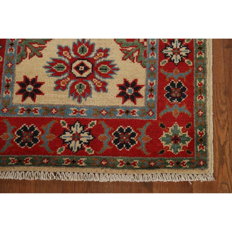 Kazak Oriental Accent Foyer Rug Handmade Beige Wool Carpet - 2'0"x 3'0"