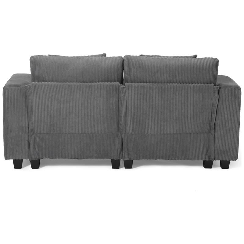 Hamilton Corduroy Upholstered Modular Loveseat with USB Port