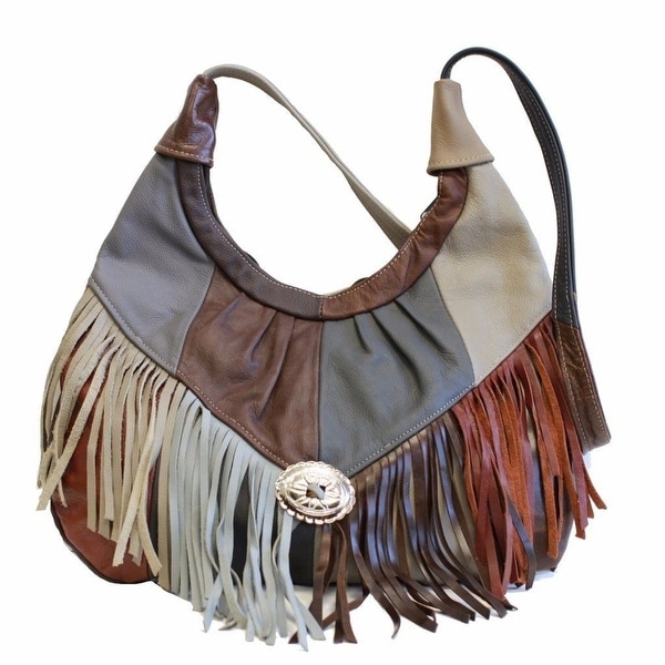 Shop Fringe Hobo Bag - Soft Genuine Leather Multi Color genuine, handbag,shoulder,strap pocket ...