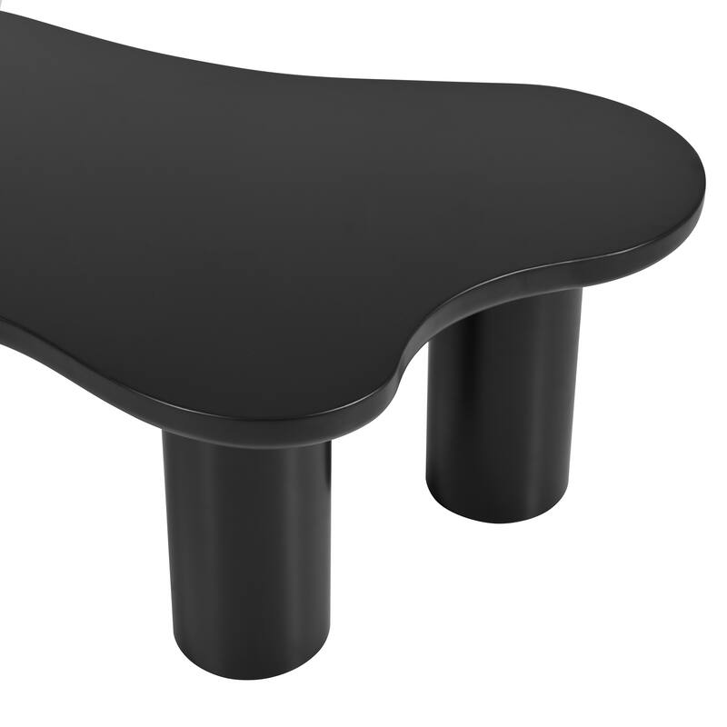 Irregular Cloud Coffee Table with 3 Sturdy Legs and Round Edge