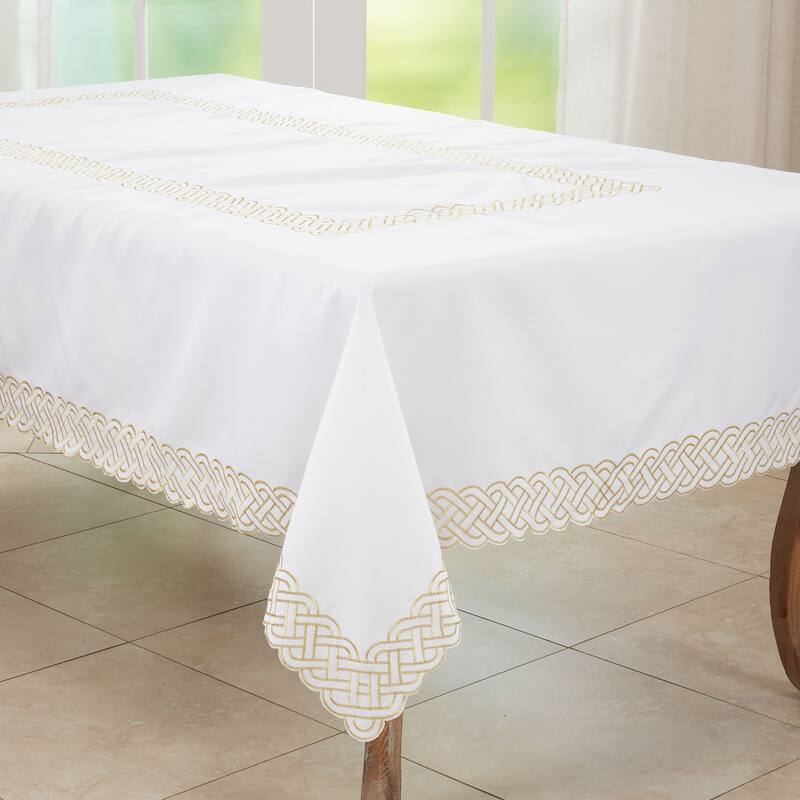 Braid Embroidered Design Tablecloth