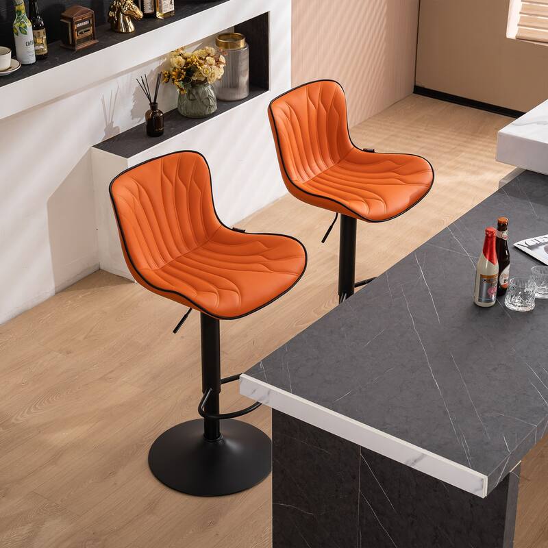 Counter Height Bar stools Modern Leather Adjustable Barstools
