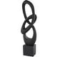 preview thumbnail 2 of 6, Black Polystone Intertwined Loop Abstract Decorative Sculpture with Block Base