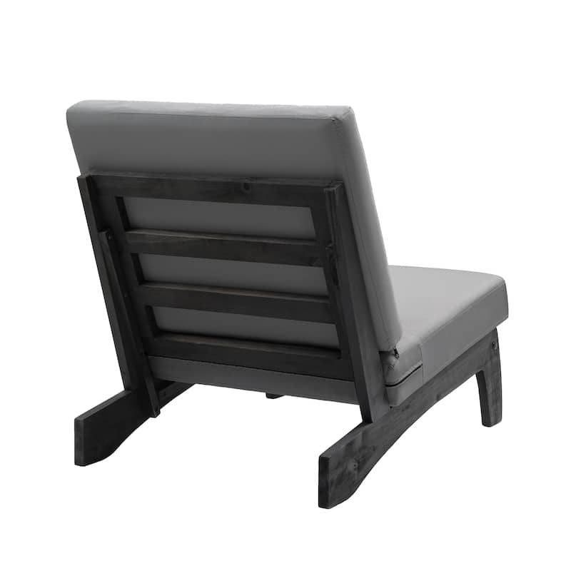 3-Piece Outdoor Patio Wood 2 Set Chairs with Side Table