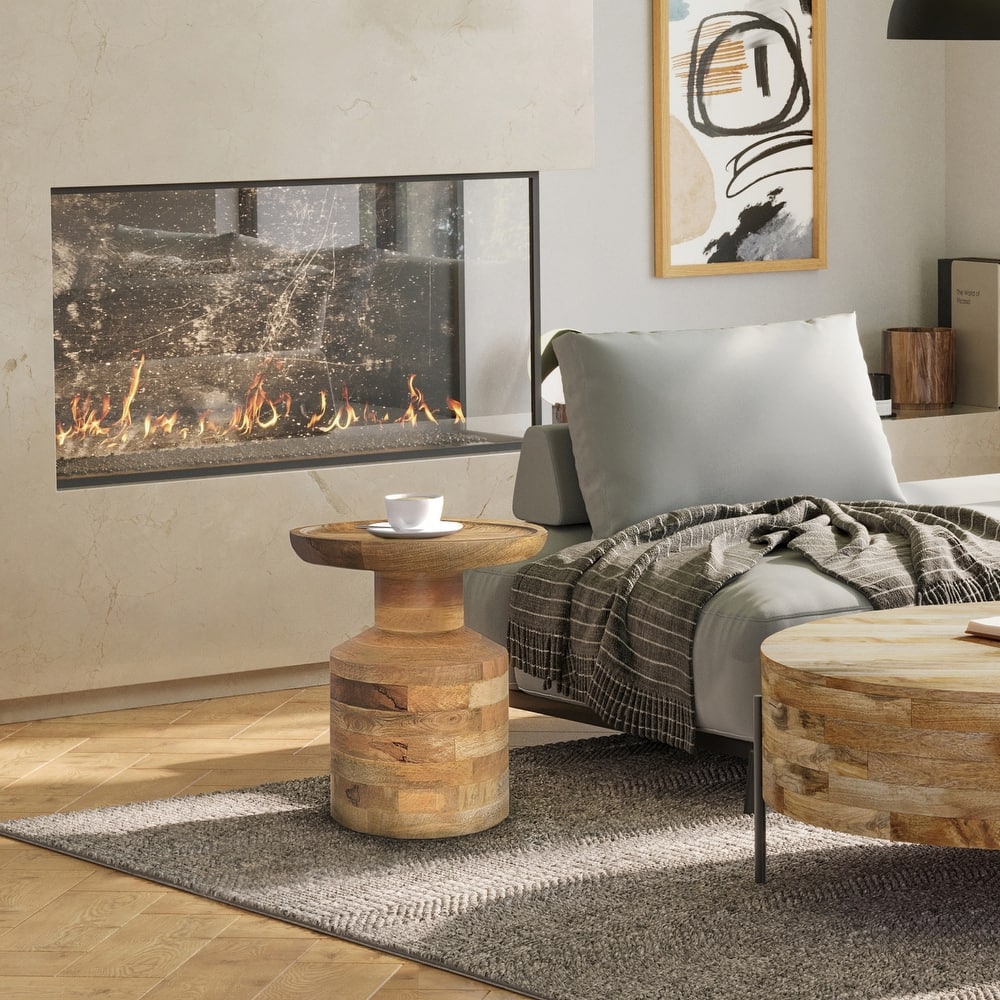 WYNDENHALL Norbury 16 inch Wide Solid Mango Boho Accent Table & Assembled