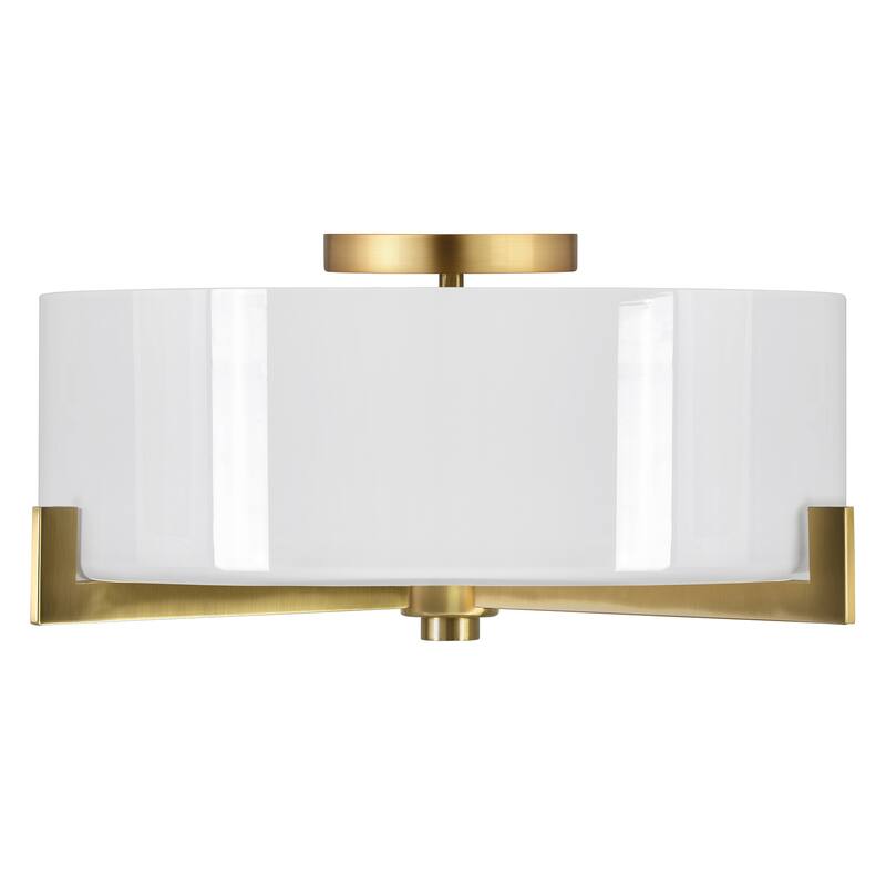 Hamlin 17.5" Wide 2-Light Semi Flush Mount with Glass Shade