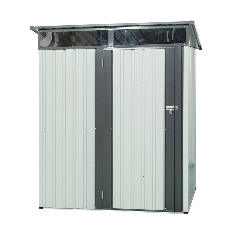 5ft x 3ft Outdoor Metal Storage Shed Transparent plate