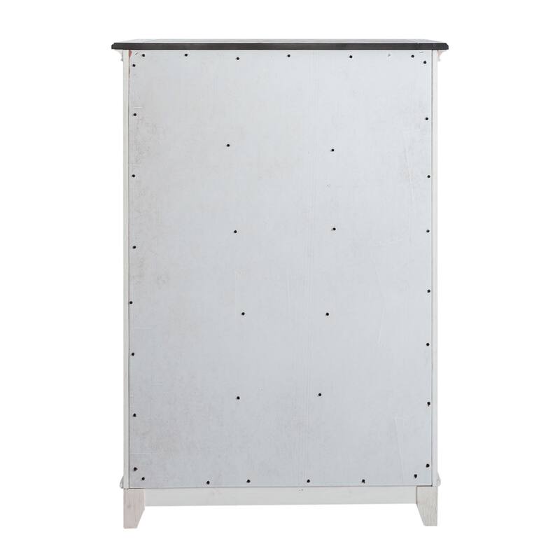 Allyson Park Wirebrushed White & Charcoal 5 Drawer Chest