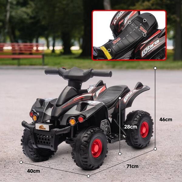 dimension image slide 1 of 2, Battery-Powered Kids Quad Ride-On Car, Electric Vehicle Toy with Music and Smooth Speed for Fun Adventures, for Ages 2-6 Years