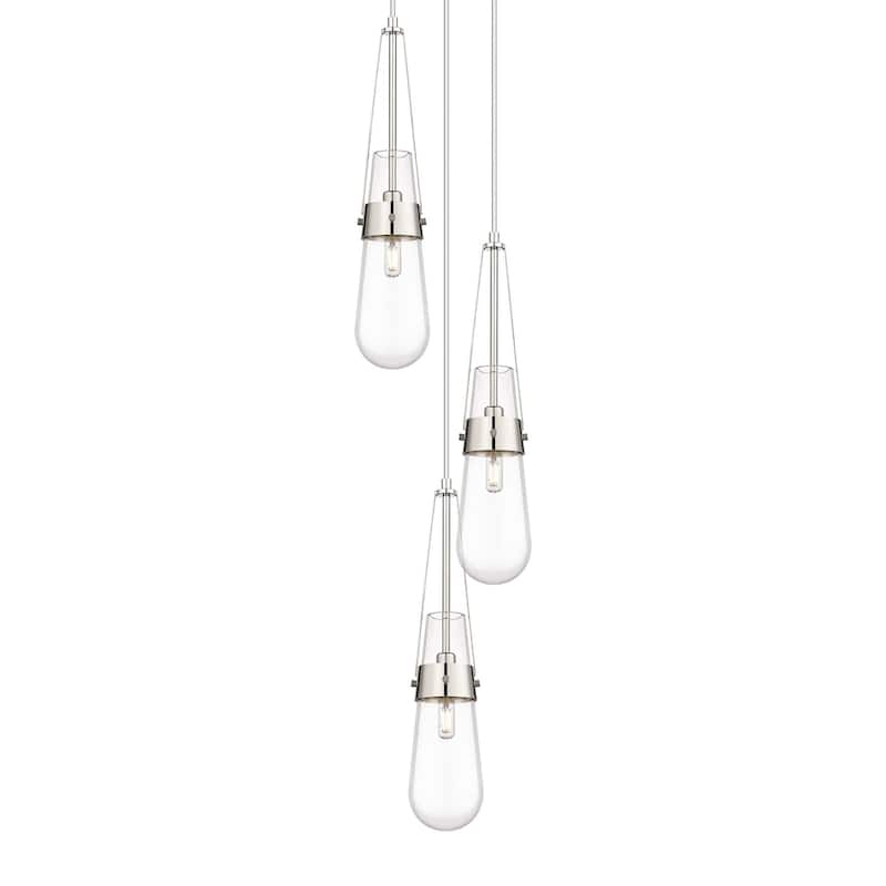 Innovations Lighting 113-452-1P-21-12 Milan Pendant Milan 3 Light 12" - Polished Nickel / Clear