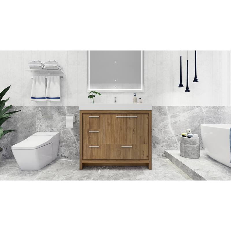 Dove 42'' Freestanding Vanity with Reinforced Acrylic Sink