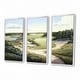 preview thumbnail 12 of 18, Designart "Golf Course In The Summer" Landscape Golf Course Framed Canvas Art Print - 3 Panels
