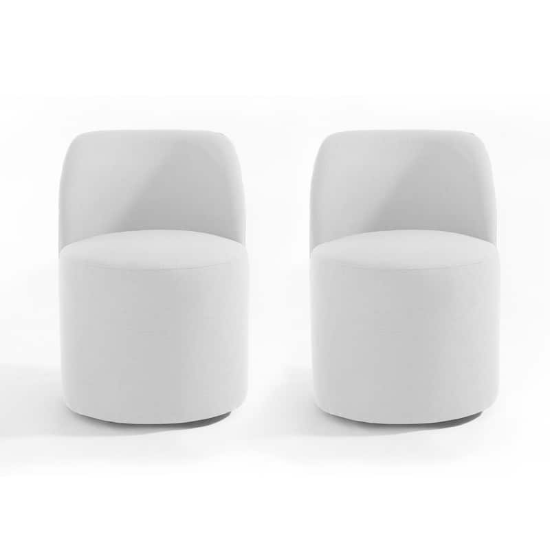 Modern Linen Upholstery Dining Chair Barrel Chair