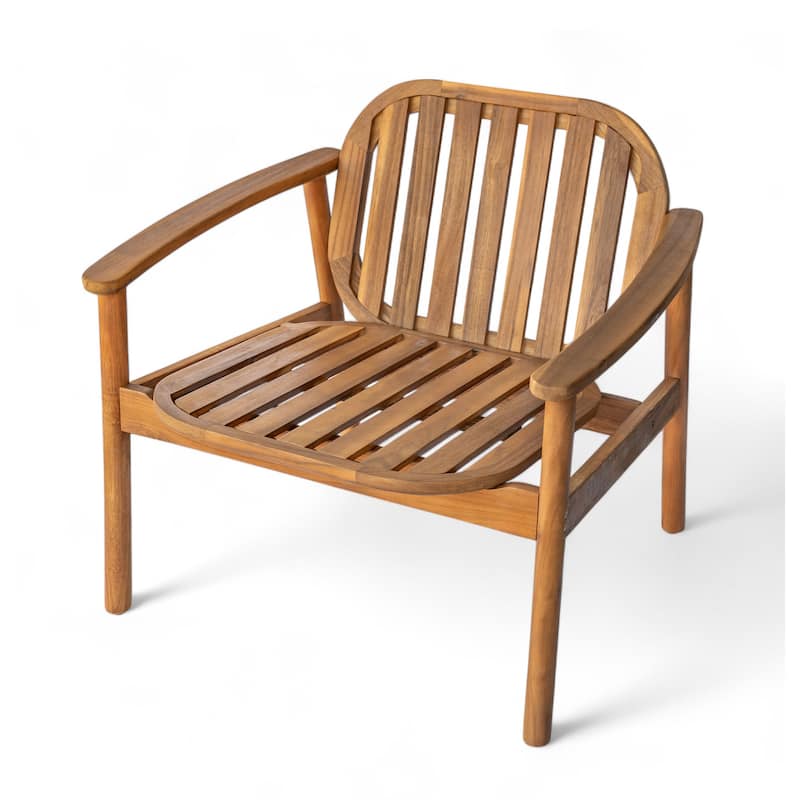 Christopher Knight Home- Alex Outdoor Acacia Wood Club Chair With Cushion(Set of 2)