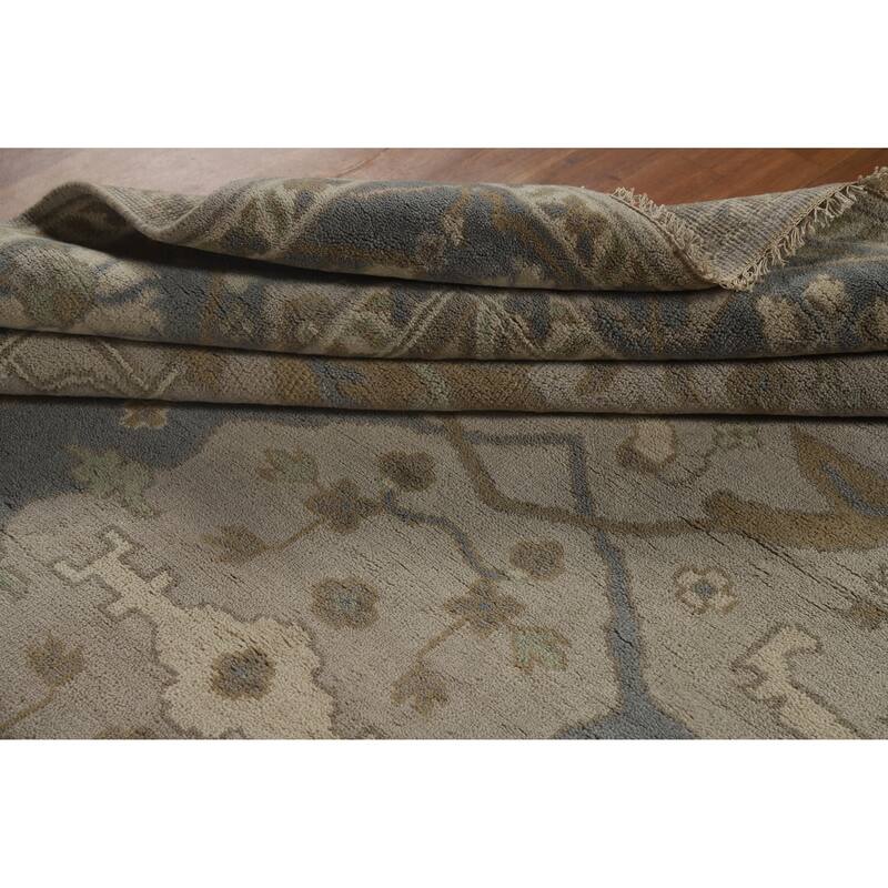 Oushak Indian Rug Hand-Knotted Wool Carpet - 8'1" x 9'10"
