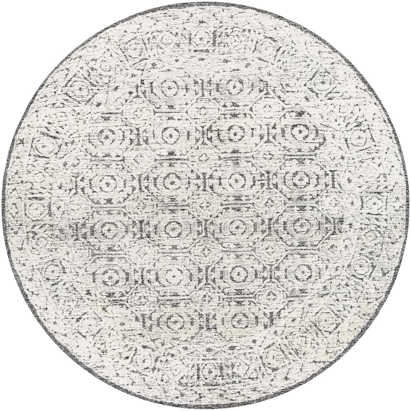 Smials Arts & Crafts Medallion Area Rug - 8' x 8' Round - Black