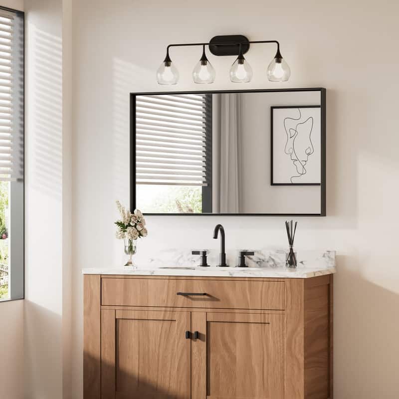 Keonjinn Aluminum Framed Wall Mount Bathroom Vanity Mirror