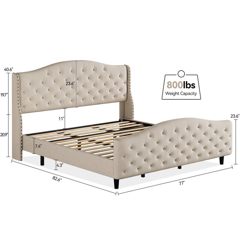Bed Frame with Headboard and Footboard
