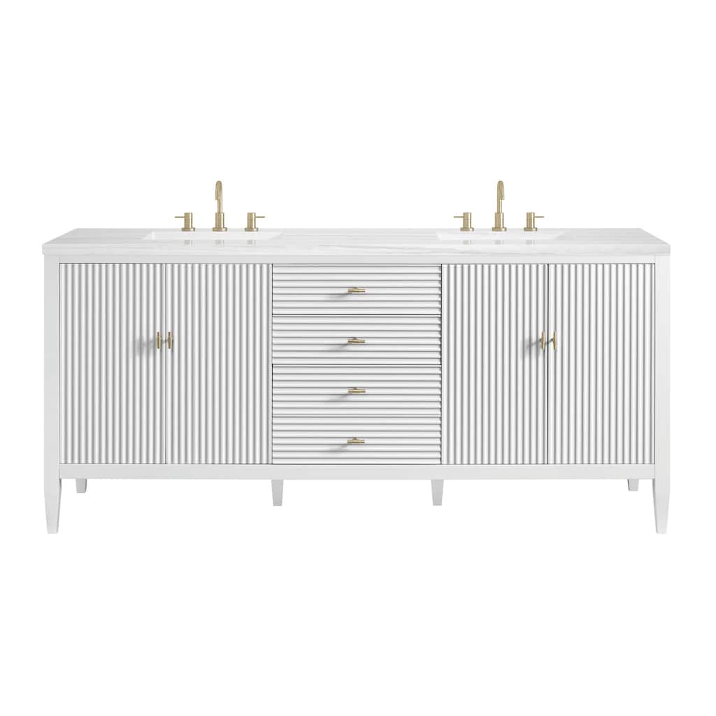 James Martin Vanities 485-V72-3AF Myrrin 72" Double Basin Wood Vanity