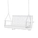 preview thumbnail 7 of 7, Outsunny 2-Seater Outdoor Patio Porch Swing Chair Seat with Slatted Build, Hanging Chains, Fir Wooden Design, White
