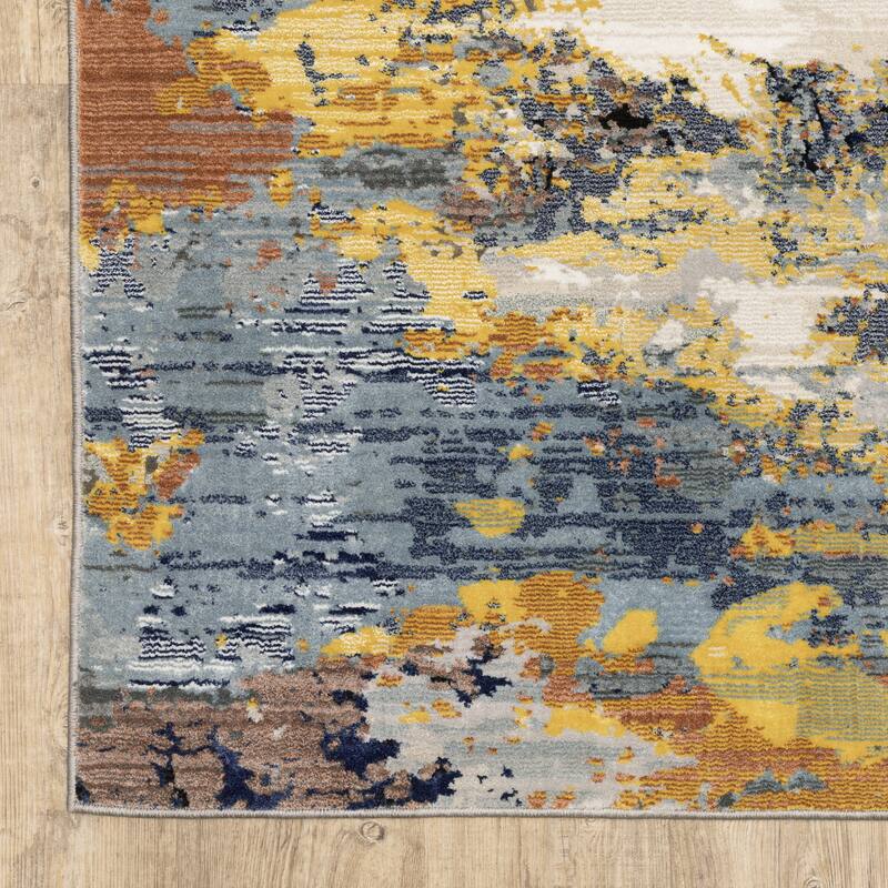 Style Haven Caldon Contemporary Abstract Yellow/Gold Area Rug