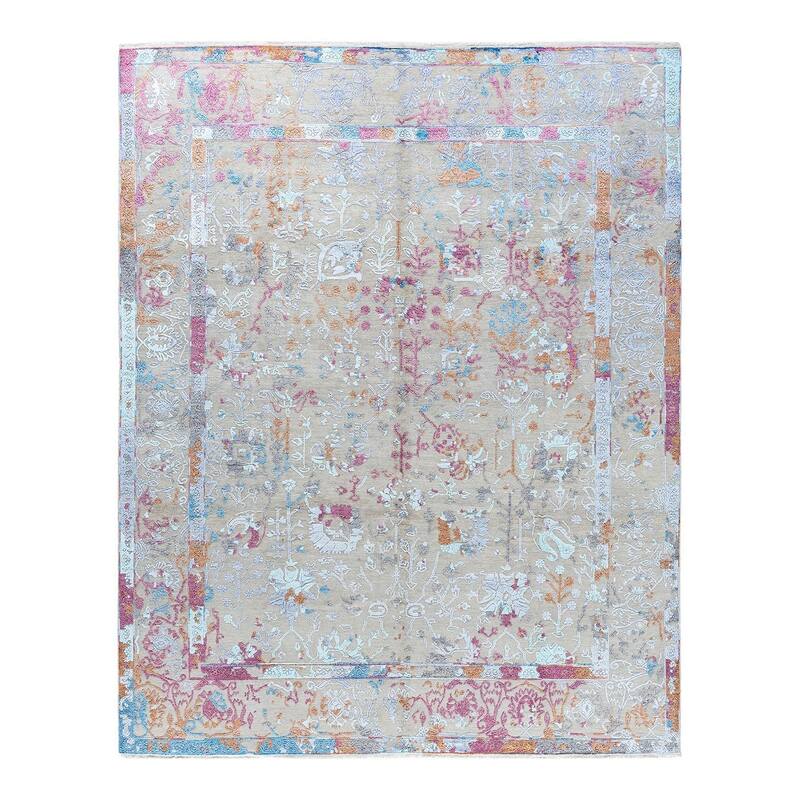 Ikat One-of-a-Kind Handmade Area Rug - Gray, 7' 10" x 10' 0" - 7' 10" x 10' 0"