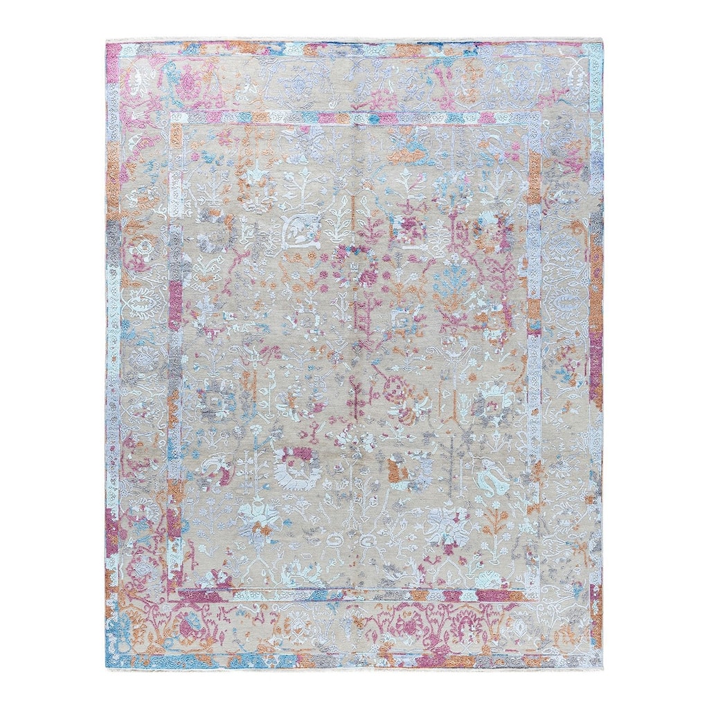 Ikat One-of-a-Kind Handmade Area Rug - Gray, 7' 10" x 10' 0" - 7' 10" x 10' 0"