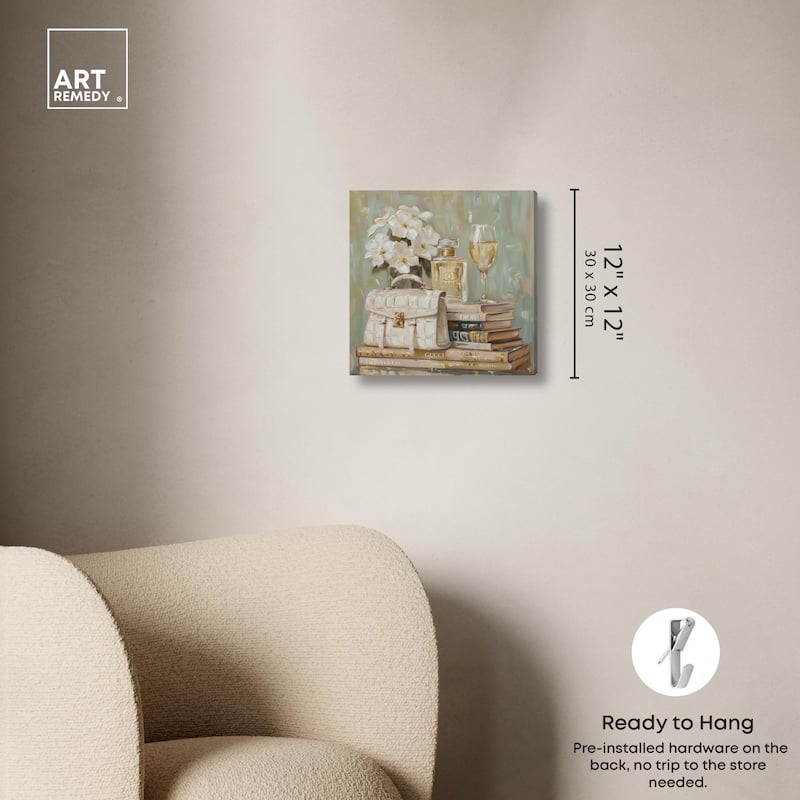 Sage Green Glam Canvas by Art Remedy, Gallery Wrapped