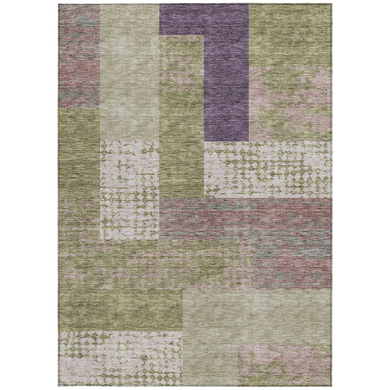 HomeRoots Geometric Transitional Rectangle Outdoor Rug
