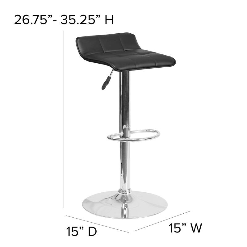 Contemporary Vinyl Adjustable Height Bar Stool - 34.5 to 43"