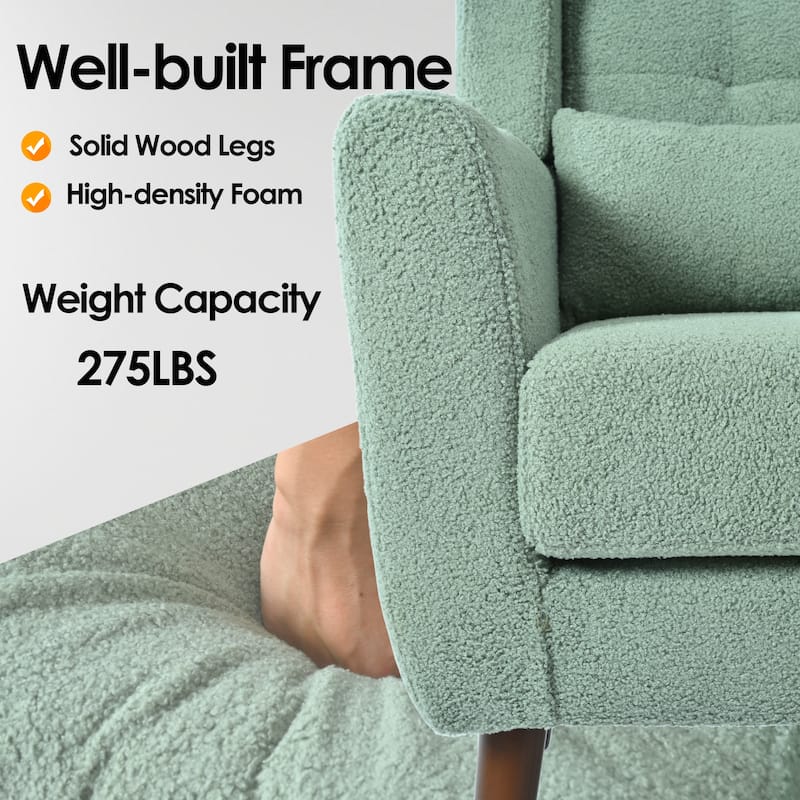 Modern Accent Chair Upholstered Foam Filled Living Room Chairs Comfy Reading Chair
