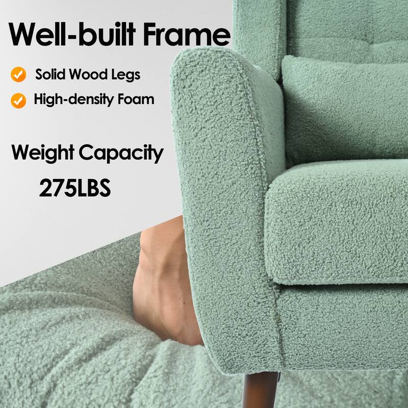 Teddy Accent Chair with Wood Legs