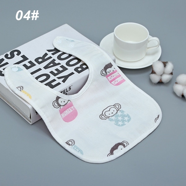 Baby Bib Cute Washable Cotton U-Shaped Bib Toddler Absorbent Soft Bib Gauze Saliva Gift