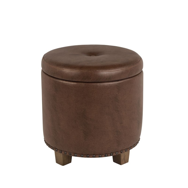 HomePop Storage Ottoman with Nailheads