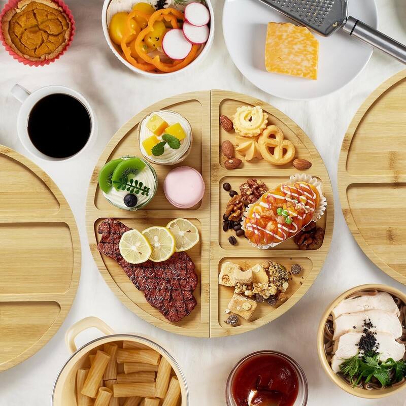 28in 3-Piece Magnetic Bamboo Cheese Board Set