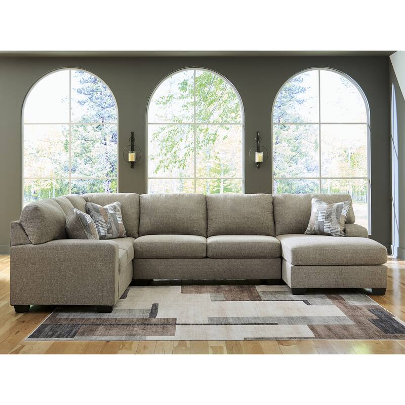 Signature Design by Ashley Newellen Gray 3-Piece Sectional with Chaise - Left Facing