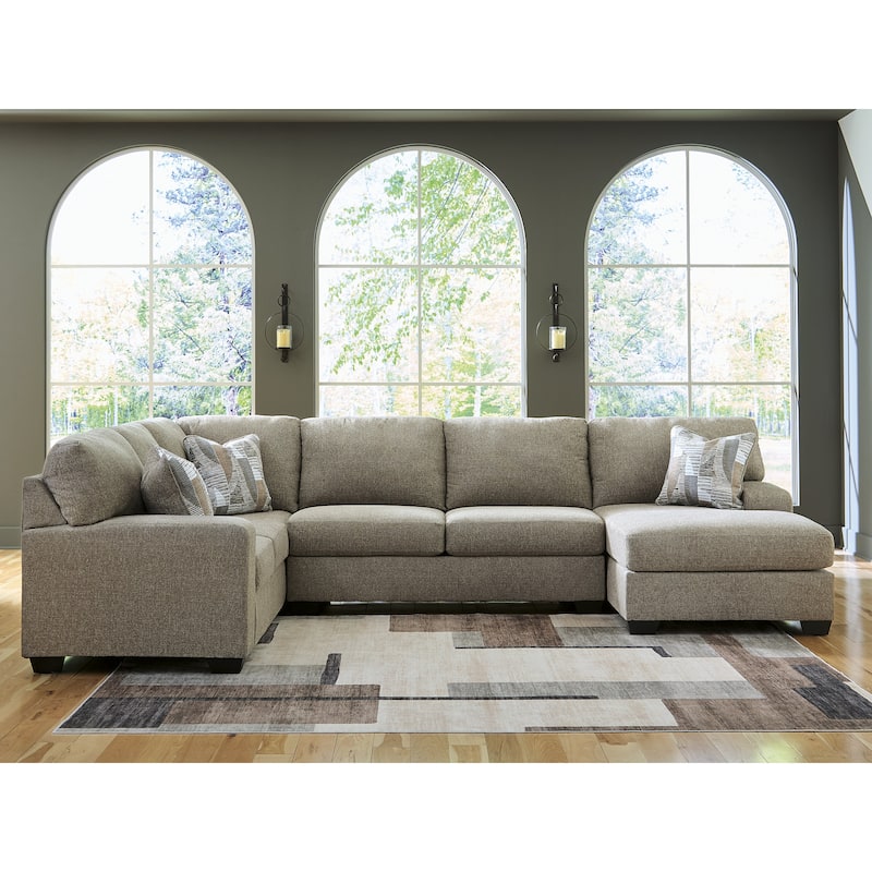 Signature Design by Ashley Newellen Gray 3-Piece Sleeper Sectional with Chaise - Left Facing