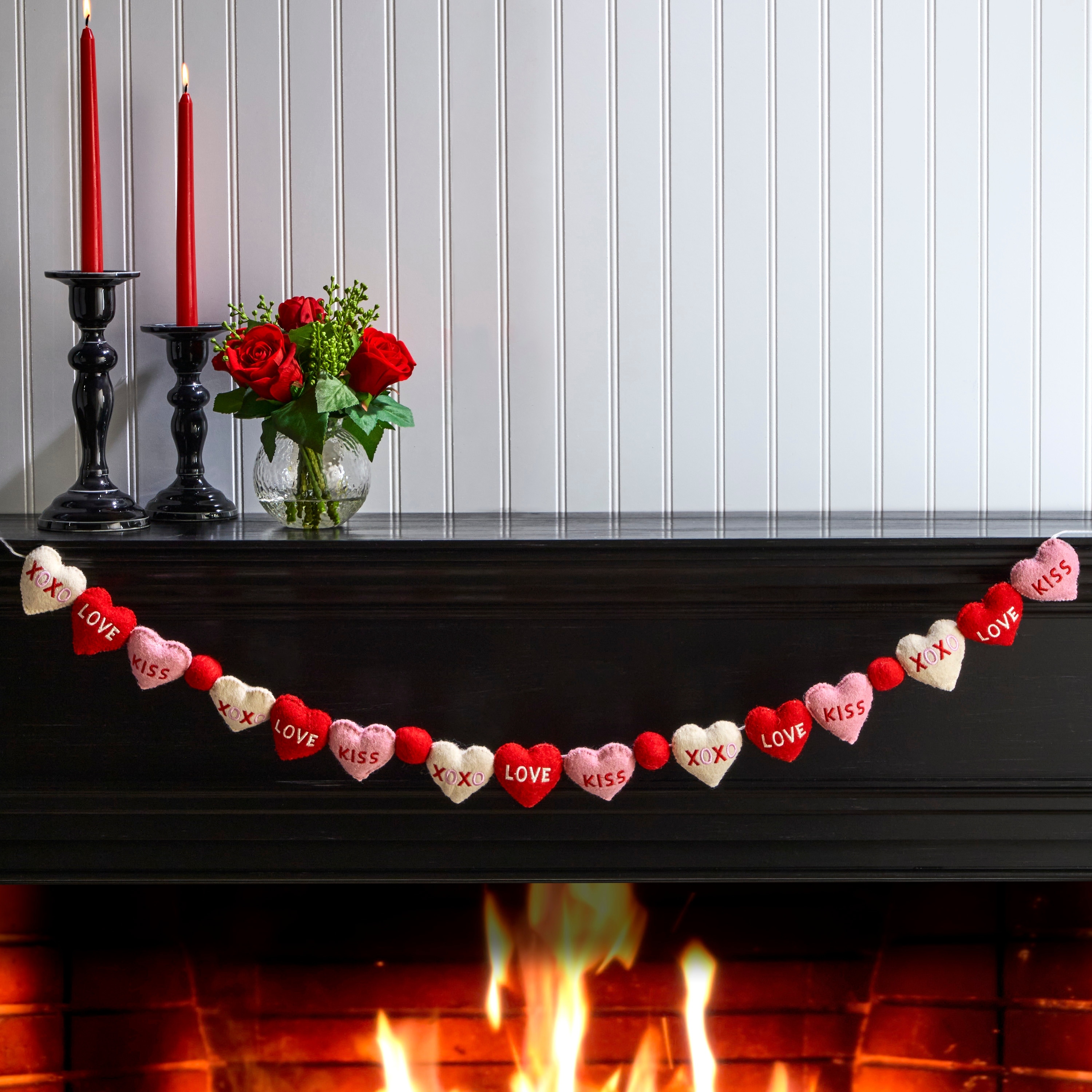 48" Heart Sentiment Garland With PomPom