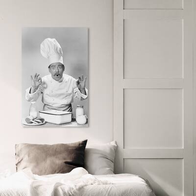 Wynwood Studio 'The Chef' Food and Cuisine Wall Art Canvas Print Cooking and Chef - Black, White
