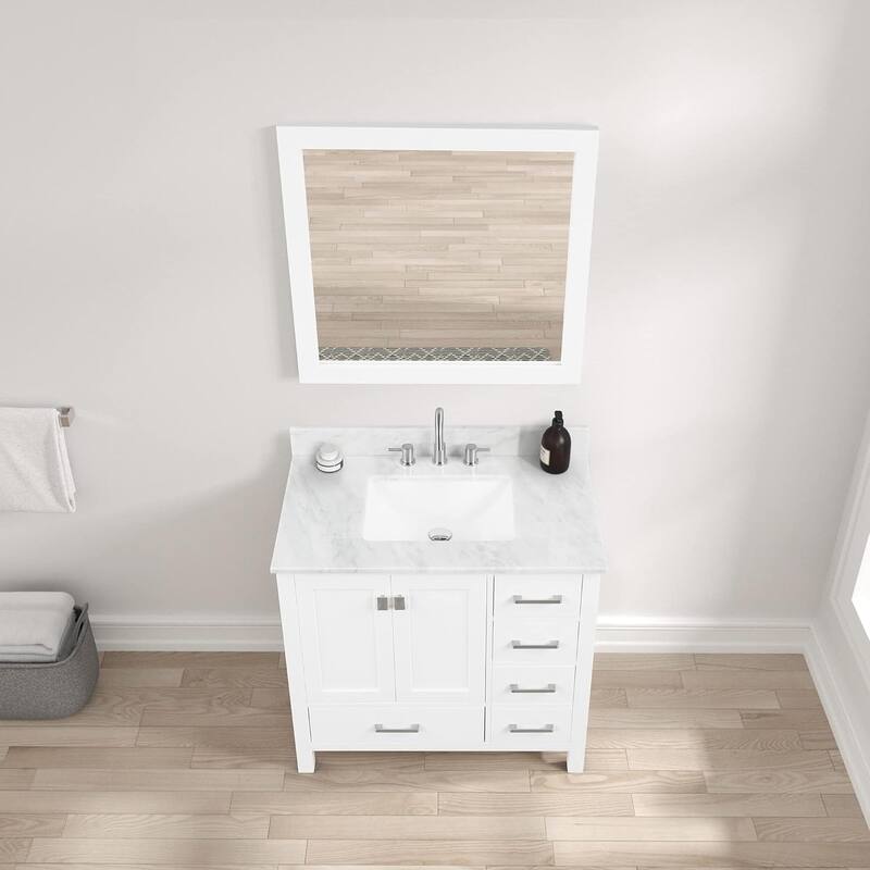 Blossom Geneva 36" Solid Wood Bathroom Vanity with Marble Top