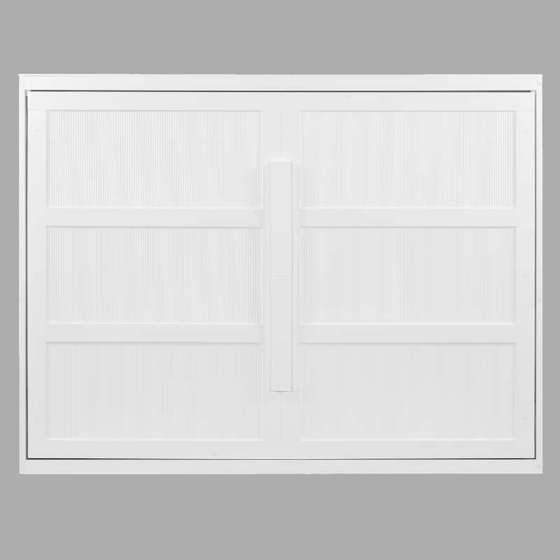 Modern Queen Murphy Wall Bed with LED Lights, Multi-Functional Foldaway Bed - White - Queen