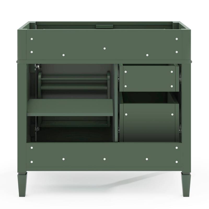 (Base Only)Modern Bathroom Storage Vanity Base with 2 Drawers and a Tip-out Drawer
