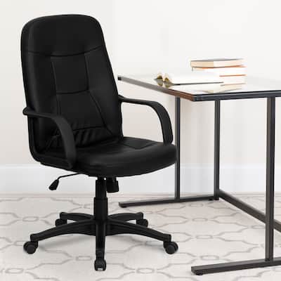 High Back Glove Vinyl Executive Swivel Office Chair with Arms