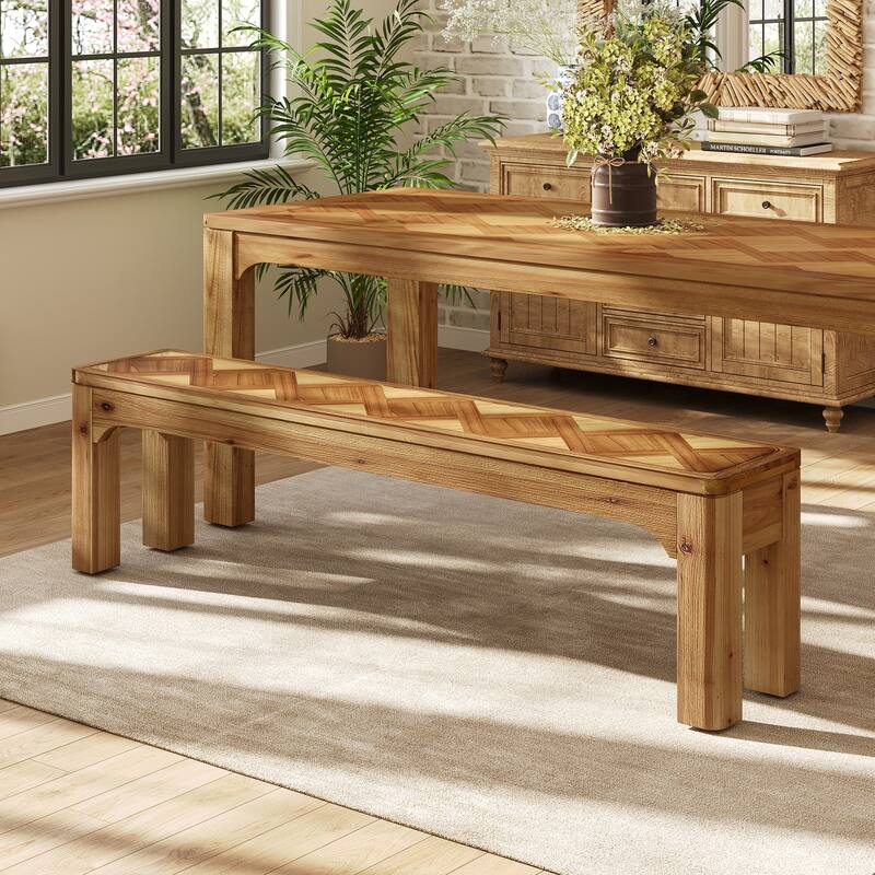 Solid Wood Dining Bench, Kitchen Table Bench, Hallway Living Room Accent Seat Entryway Bench