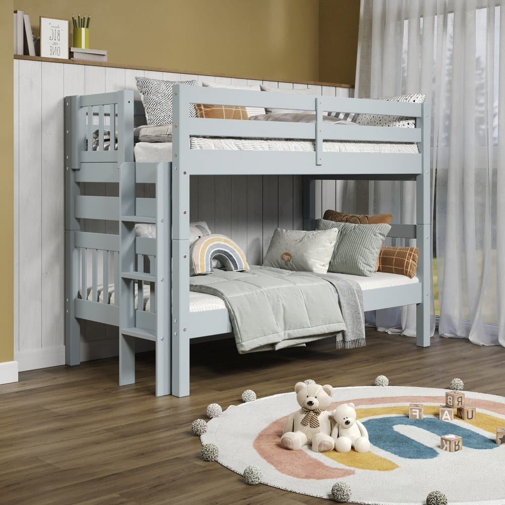 Taylor & Olive Trillium Twin over Twin Bunk Bed with End Ladder
