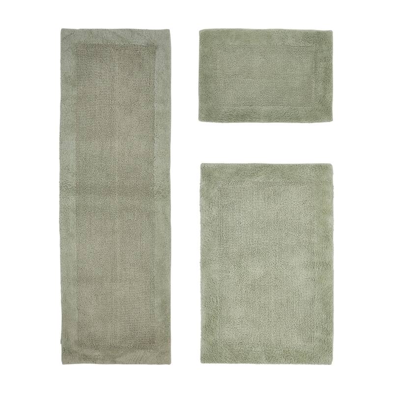Better Trends Bath Rugs Set 100% Cotton Tufted Soft Water Absorbent Bathroom Rug for Shower, Sink Bath Mats Edge Collection