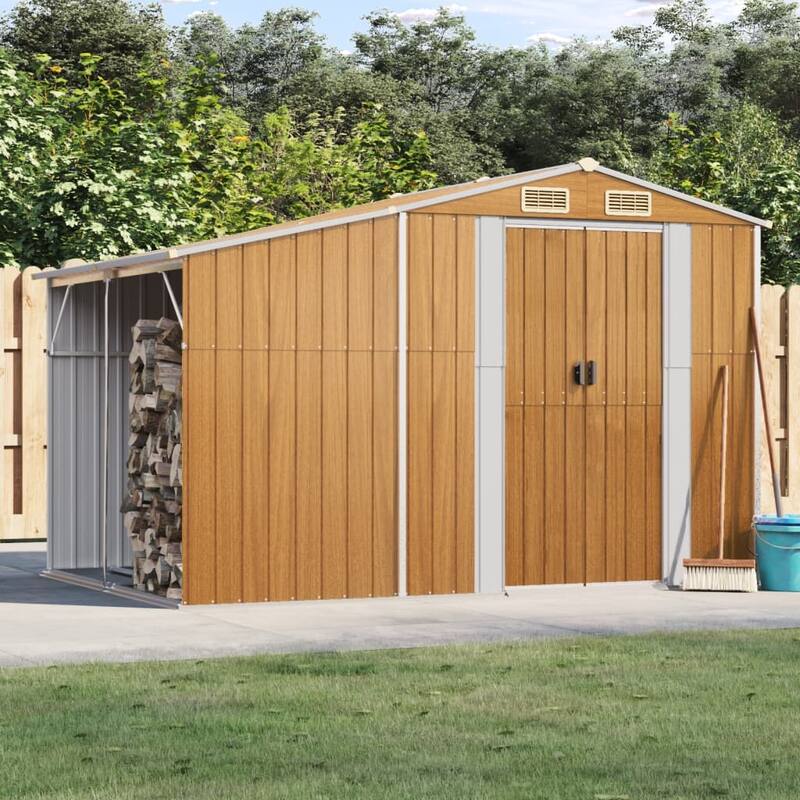 vidaXL Garden Shed Metal Outdoor Storage Tool Shed House Galvanized Steel
