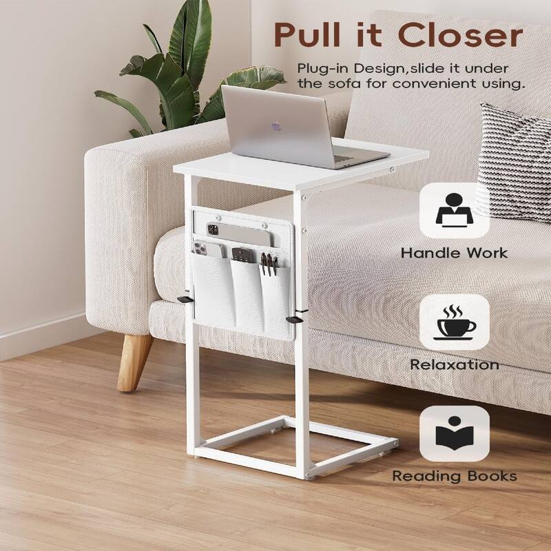 C Shaped End Table - 16"D x 12"W x 33"H
