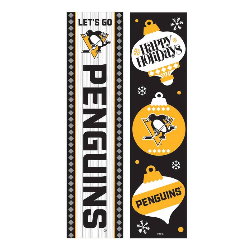 47" Double Sided Seasonal Porch Leaner, Pittsburgh Penguins - 47" x 11.25"