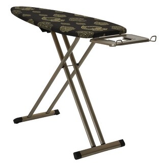 Shop Household Essentials Ironing Board Steel Top 18 5 X51 Gold And Black Painted 4 Leg With Wheels Gold And Black Pattern Cover Overstock 29006937
